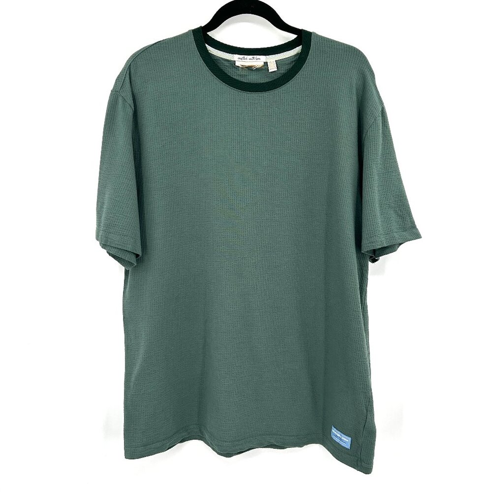 SCOTCH & SODA Men's Basic Green Textured Crew Neck Short Sleeve T-Shirt Size XL